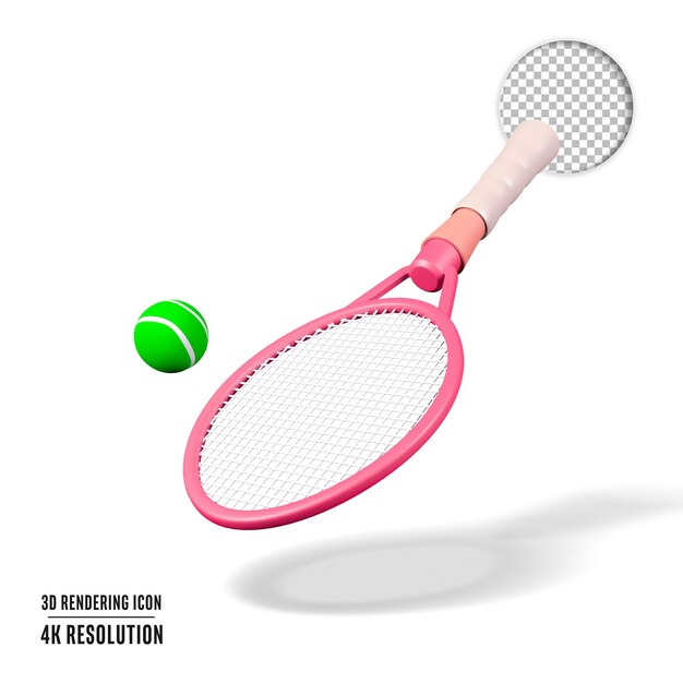 illustrazione di rendering 3d icona isolata di tennis