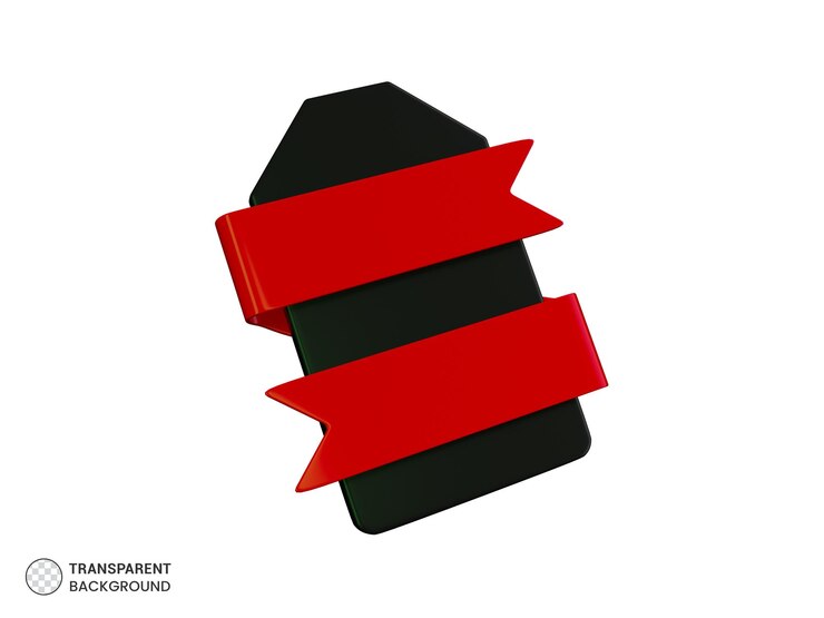 PSD gratuito illustrazione di rendering 3d isolata dell'icona del nastro dell'etichetta del prezzo in bianco rosso