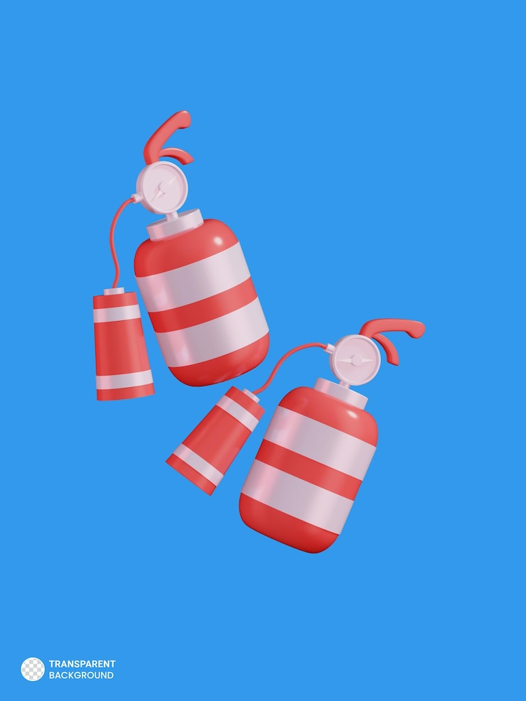 PSD gratuito illustrazione di rendering 3d isolata dell'icona dell'estintore rosso