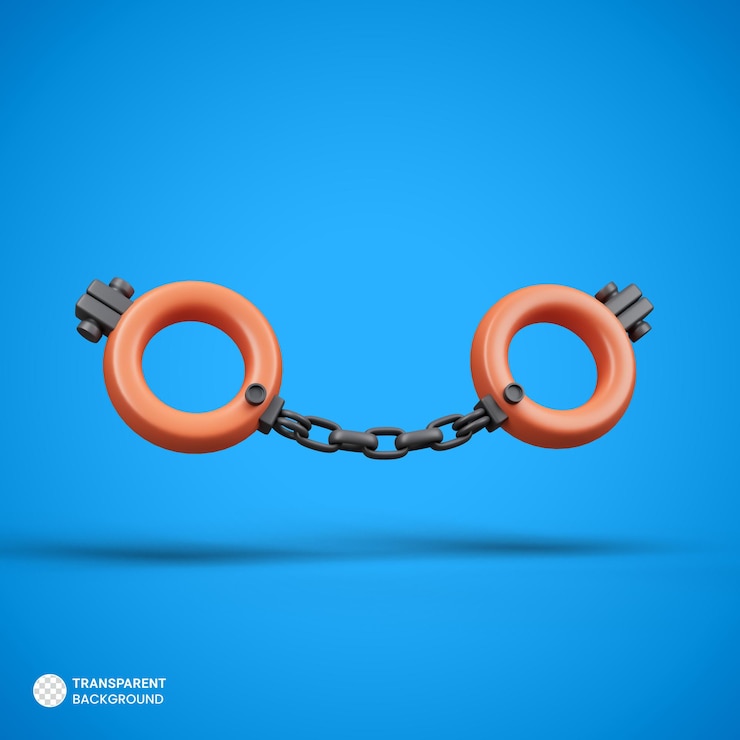PSD gratuito illustrazione di rendering 3d isolata dell'icona della manette
