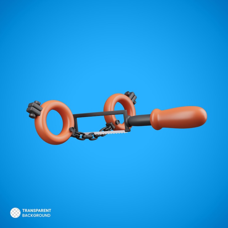PSD gratuito illustrazione di rendering 3d isolata dell'icona della manette