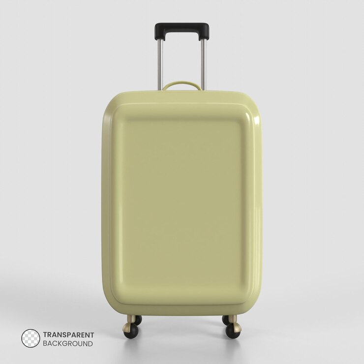 PSD gratuito illustrazione di rendering 3d isolata dell'icona della valigia dei bagagli da viaggio sul lato rigido