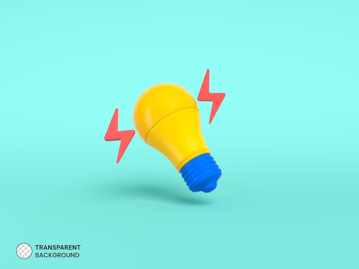 PSD gratuito illustrazione di rendering 3d isolata lampadina a led