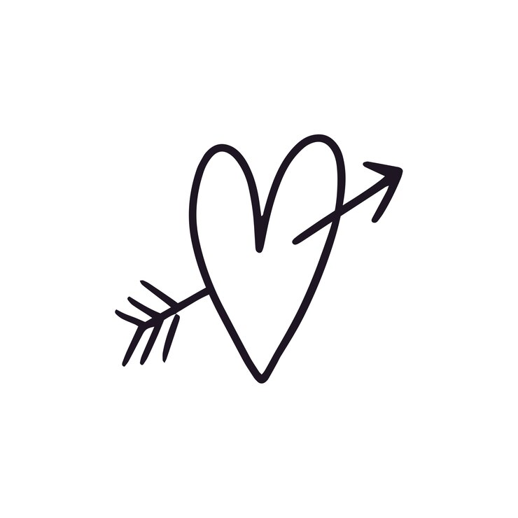 PSD gratuito illustrazione disegnata a mano del cuore