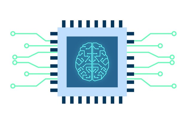 Illustrazione futuristica del chip del robot