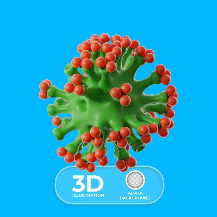 PSD gratuito illustrazione rappresentativa del virus