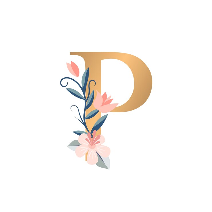 PSD gratuito illustrazione realistica dell'alfabeto floreale isolata