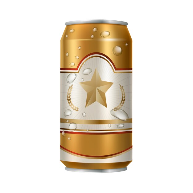Illustrazione realistica di una lattina di birra