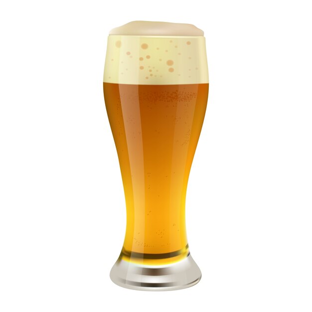 Illustrazione realistica di una tazza di birra