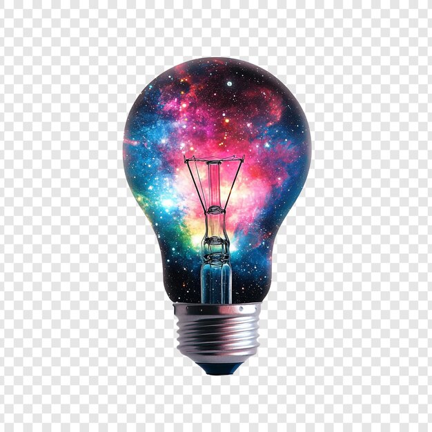 Iluminación cósmica Una galaxia dentro de una bombilla