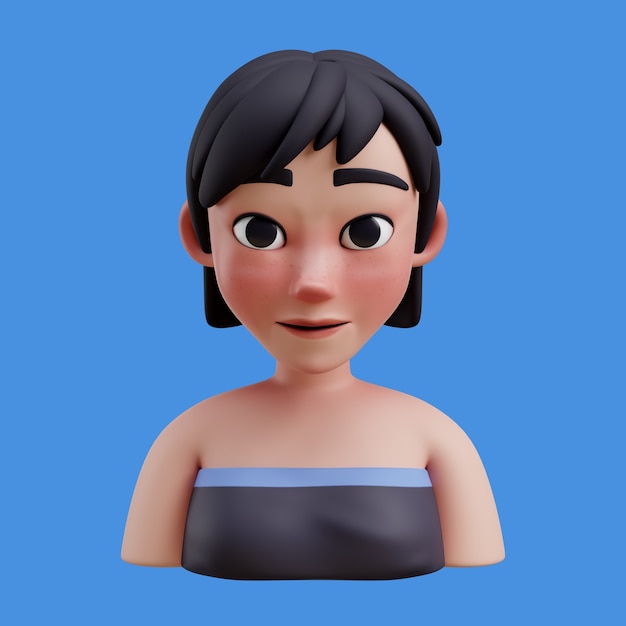 Ilustración 3d con avatar en línea