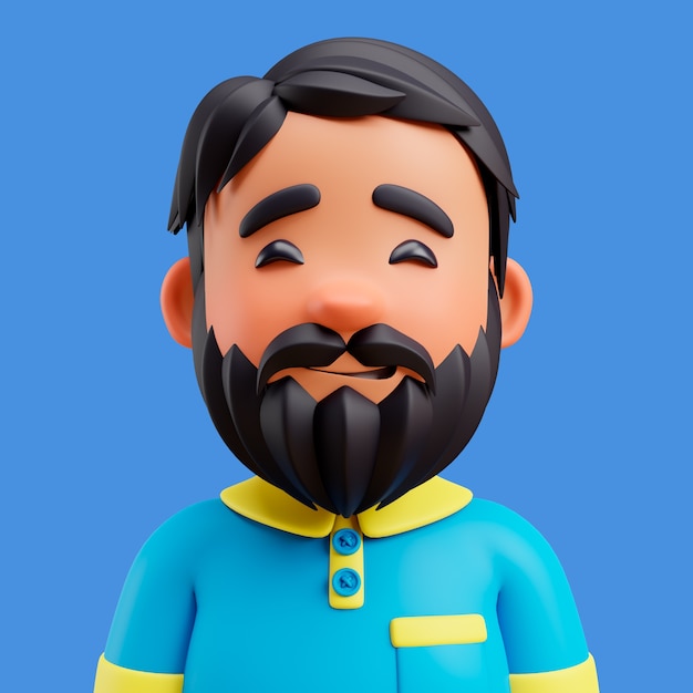 Ilustración 3d de avatar o perfil humano