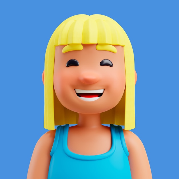 Ilustración 3d de avatar o perfil humano