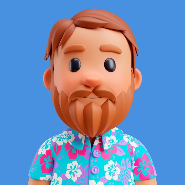 Ilustración 3d de avatar o perfil humano