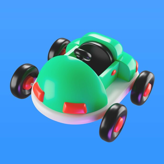 Ilustración 3d de carreras de coches de juguete para niños