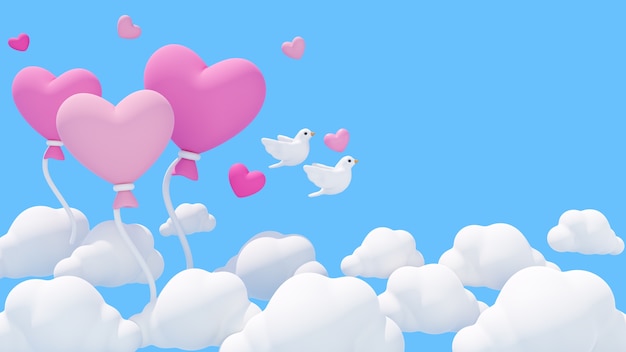 PSD gratuito ilustración 3d para la celebración del día de san valentín