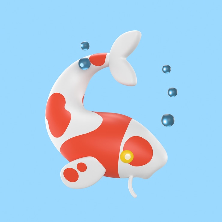PSD gratuito ilustración 3d para la celebración del festival del medio otoño con pescado.