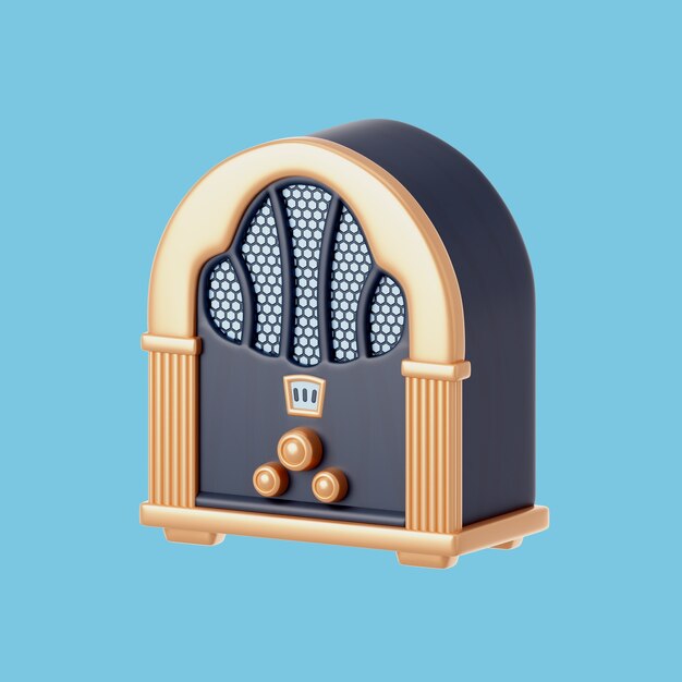 Ilustración 3D del elemento de los años 20.