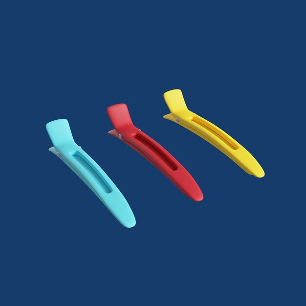 Ilustración 3d de elementos de barbería.