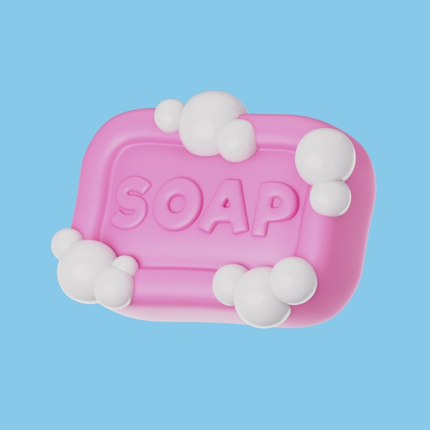 Ilustración 3D con elementos esenciales para la limpieza