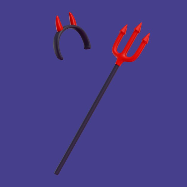 Ilustración 3d de elementos de halloween.