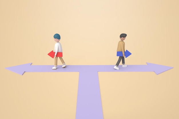 Ilustración 3D de empresaria con casa y dinero