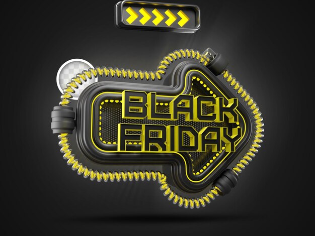 Ilustración 3d de flecha de viernes negro