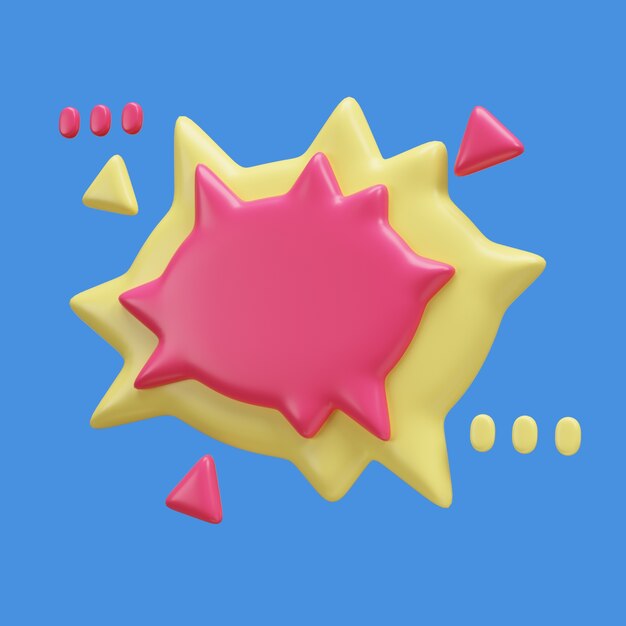Ilustración 3D con flechas, burbujas y signos