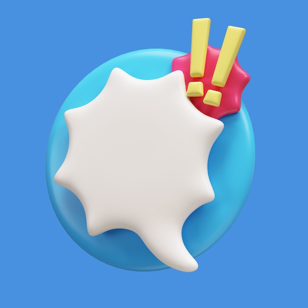 Ilustración 3D con flechas, burbujas y signos