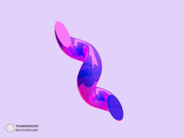Ilustración 3d de forma de resorte de gradiente holográfico