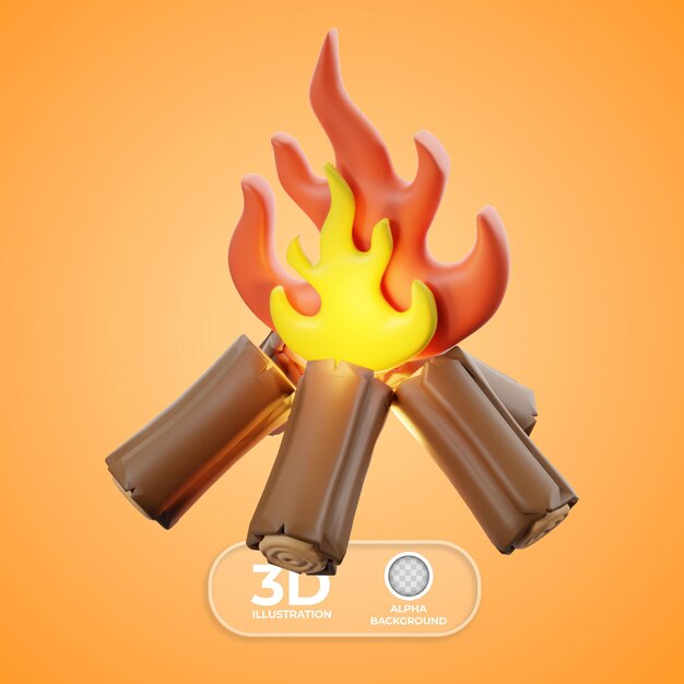 Ilustración en 3D de la hoguera de Festa Junina