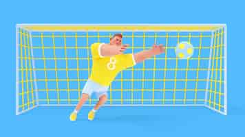 PSD gratuito ilustración 3d de un hombre atlético haciendo actividades deportivas