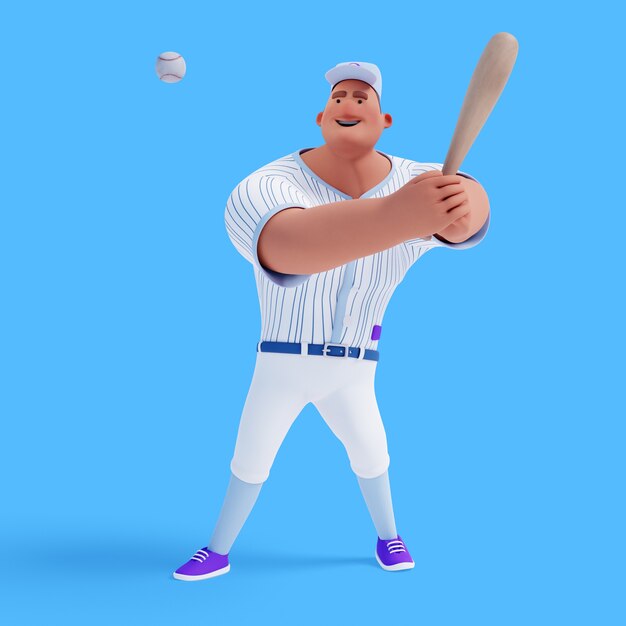 Ilustración 3d de un hombre atlético haciendo actividades deportivas