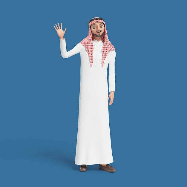PSD gratuito ilustración 3d con hombre musulmán