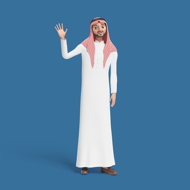 Ilustración 3d con hombre musulmán