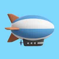 PSD gratuito ilustración 3d de icono de dirigible no rígido