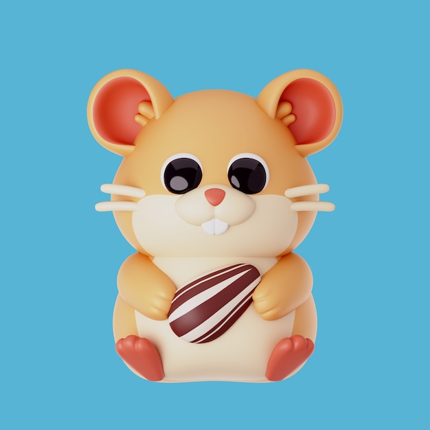 Ilustración 3D con el icono esencial de las mascotas