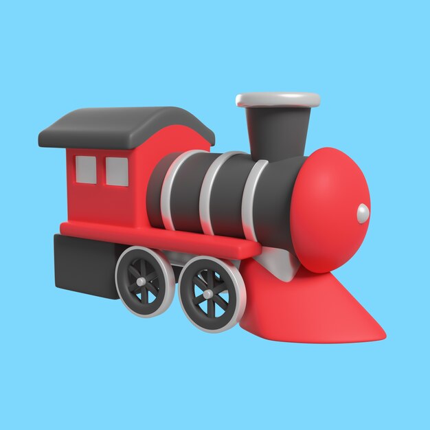Ilustración 3d del icono de la locomotora