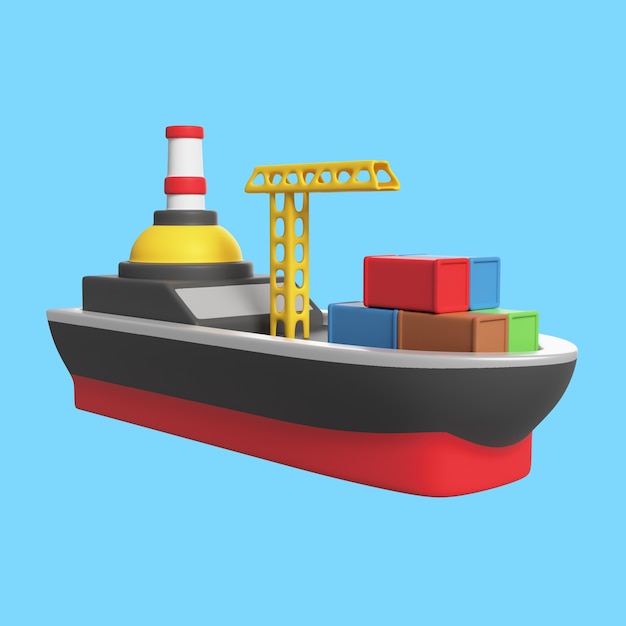 Ilustración 3d del icono de la nave