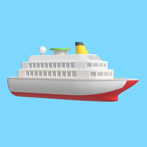 Ilustración 3d del icono de la nave