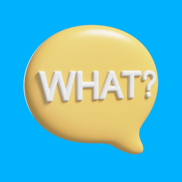 Ilustración 3D con el icono de la pregunta