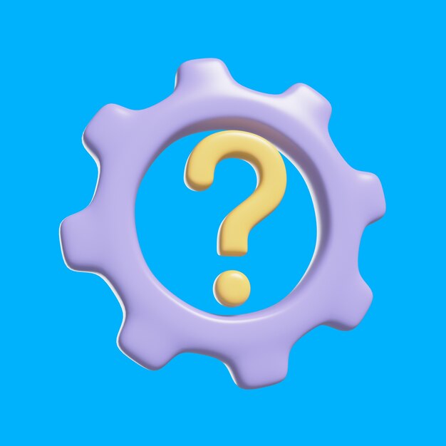 Ilustración 3D con el icono de la pregunta