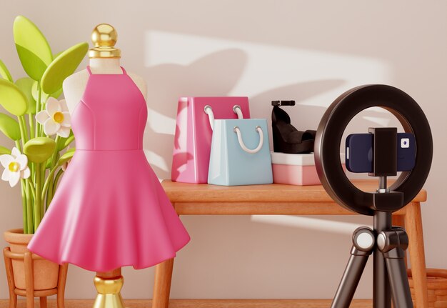 Ilustración 3D de influencers de la moda