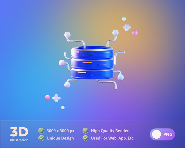 Ilustración 3d de integración de datos