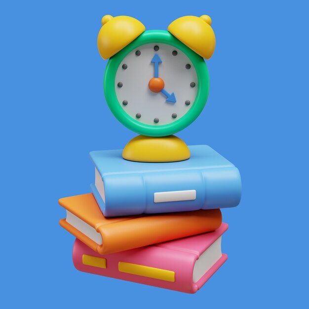 Ilustración 3D para leer con libros esenciales
