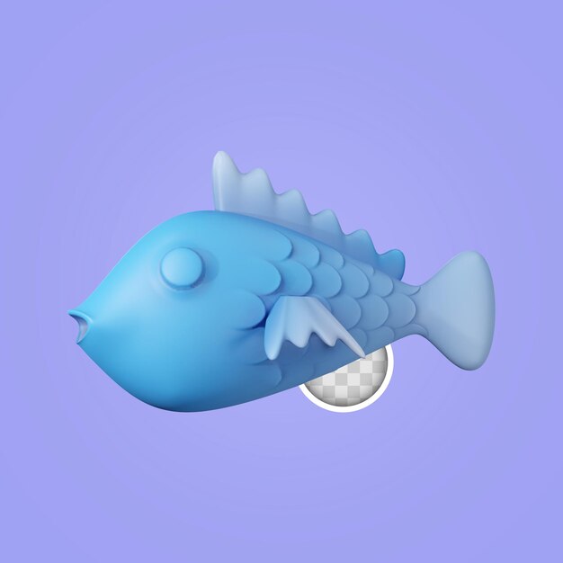 Ilustración 3d de pescado delicioso