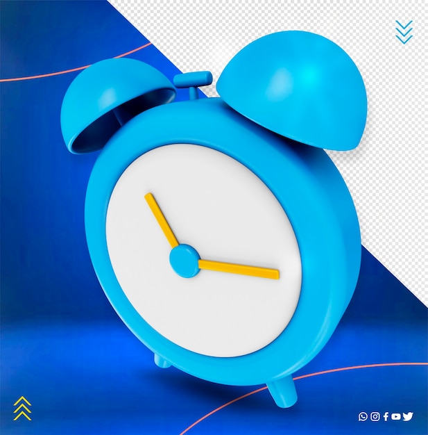 ilustración 3d de reloj aislado para icono de recordatorio de composiciones