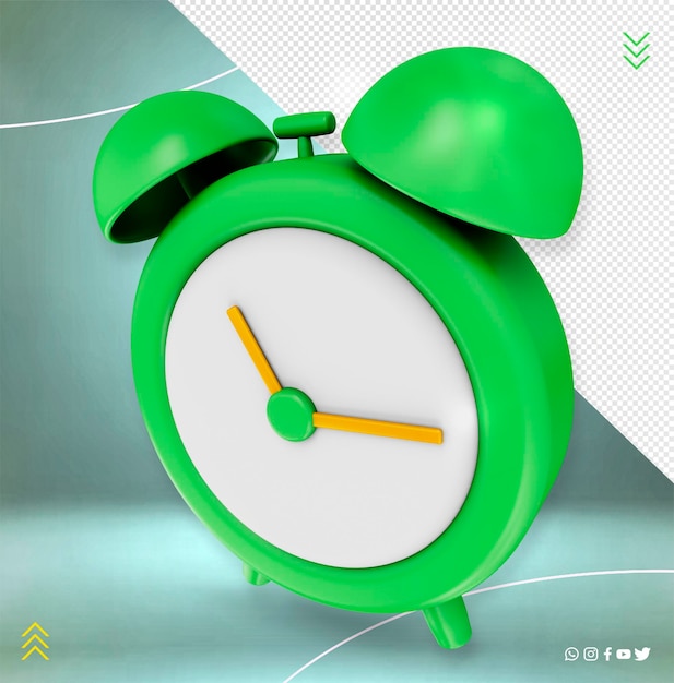 PSD gratuito ilustración 3d de reloj aislado para icono de recordatorio de composiciones