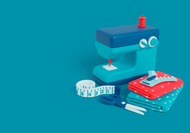 Ilustración 3D con ropa y prendas de vestir