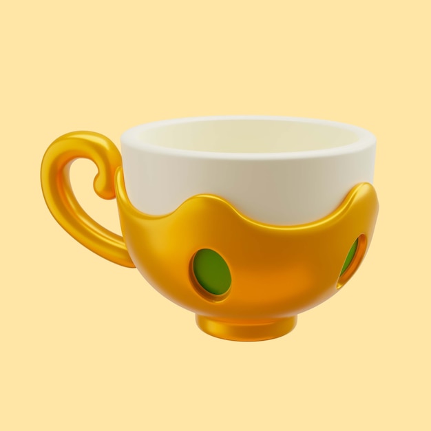 Ilustración 3d de la taza de té de ramadán